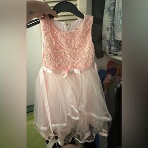 Sunny Fashion Girls Pink Party Formal dress Size 7 EUC